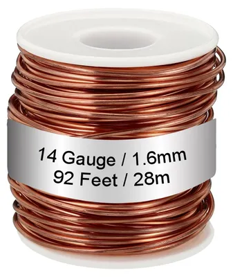 Imagen del producto de Alambre de cobre puro al 99,9%, calibre 14, ideal para joyería y trabajos de jardinería