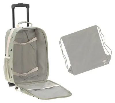 Produktbild von LÄSSIG Kinderkoffer Trolley Reisekoffer mit Teleskopstange und Rollen für Kinder Handgepäck/Trolley Happy Prints Oliv