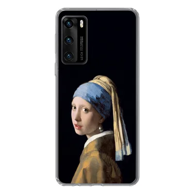 Produktbild von MuchoWow® Handyhülle Schutzhülle Hülle für Huawei P40 Mädchen mit Perlenohrring - Vermeer - Kunst Silikon Softcase Handy Hülle - Handytasche