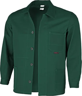 Produktbild von Qualitex Arbeitsjacke - lange favorit-Werkstattjacke aus reiner Baumwolle (Bundjacke BW 320 g) - in Farbe: grün - Herren: 48 - Damen: 42