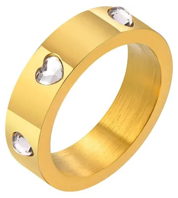 Produktbild von Goldener Ring mit Zirkonia Herzen 59 (18.8 mm Ø)