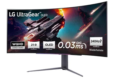 Produktbild von LG Ultragear 45GS96QB-B.AEU (45 Zoll) 21:9 Curved 800R UWQHD OLED Gaming-Monitor, 240 Hz