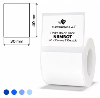 Zdjęcie produktu dla NIIMBOT NIIMBOT Etikettenrolle für Etikettendrucker weiß, 40,0 x 30,0 mm, 1 x 230 Etiketten