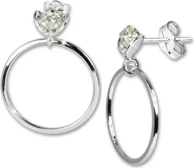 Produktbild von SilberDream Ohrstecker für Damen 925 Silber weiß Ring Ohrringe SDO526W