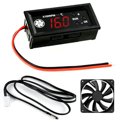 PWM-Lüftercontroller 12V 4-polig mit digitaler Temperaturanzeige