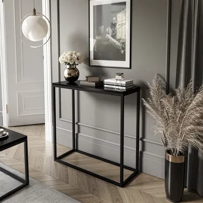 Produktbild von Konsolentisch MODERN 80 cm Schwarz / Schwarz Hochglanz