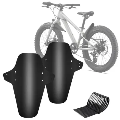 Immagine prodotto di Set di parafanghi universali per bicicletta, anteriori e posteriori, adatti a mountain bike, gravel bike e fat bike con ruote da 26-29 pollici, realizzati in plastica PP