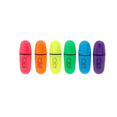 Produktbild von Textmarker 6er Set, Neonfarben, Mini-Größe, mit Keilspitze