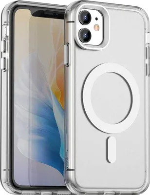 Immagine prodotto di Custodia magnetica per iPhone 11, sottile custodia antiurto traslucida opaca bianca