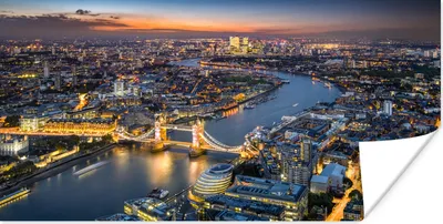 Produktbild von MuchoWow® Poster Sonnenaufgang - London - Skyline 40x20 cm - Poster für die Wand - Poster Schlafzimmer