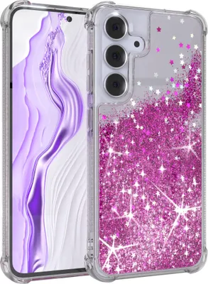 Produktbild von EAZY CASE - Glitzer Hülle kompatibel mit Samsung Galaxy S25 FE Glitzer Schutzhülle, Soft Case, Backcover Transparent mit Motiv