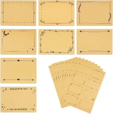 Produktbild von Famanu Selbstklebende Etiketten - 80 Stück Kraftpapier Aufkleber