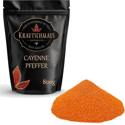 Produktbild von 800g Cayennepfeffer gemahlen von Krautschmaus, Cayenne Pfeffer, Chilipfeffer  ohne Zusatzstoffe