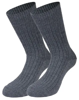 Produktbild von Bundeswehr Socken handgekettelt | Robuste Arbeitssocken Wolle ohne Naht, Farbe:Grau, Grösse:40-41
