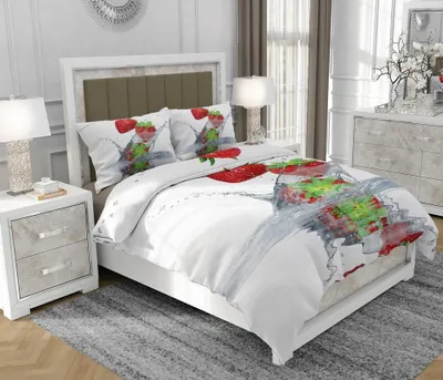 Produktbild von Bettwäsche 200x220 cm + 2x70x80 cm, 3-teilig, 100% Baumwolle, Satin, Reißverschluss, abstrakt, Weiß - SOVIO | So.0198