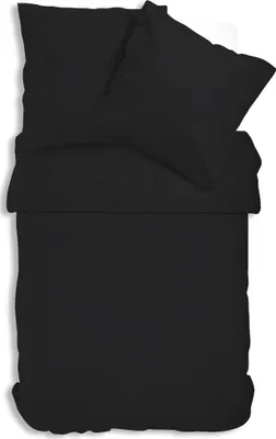 Produktbild von Uni Renforce Bettwäsche 135x200 cm oder 155x220 cm Baumwolle mit Reißverschluss, Farbe:schwarz, Größe:2 teilig 155x220 cm