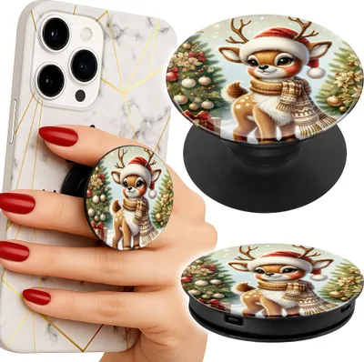 Immagine prodotto di Supporto per telefono Popsocket da dito/supporto per renna di Natale