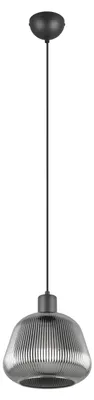 Obrázok produktu pre Závesné svietidlo - 22 x 150 cm - 1 svetlo - chrómová farba - čierna - dymové sklo - výškovo nastaviteľné