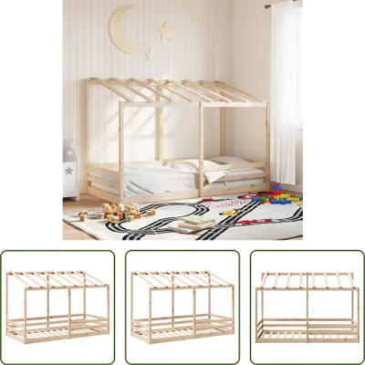 Produktbild von The Living Store Kinderbett mit Dach Weiß 80x200 cm Massivholz Kiefer
