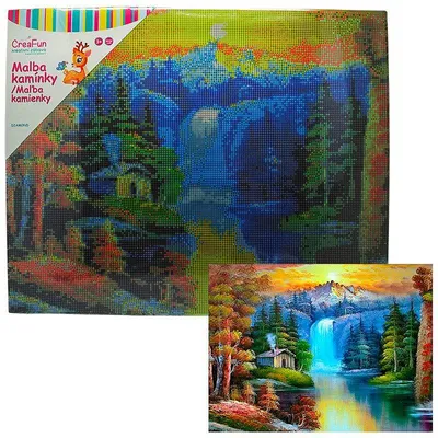 Imagen del producto de Pintura con diamantes - Cascada, 40 x 50 cm