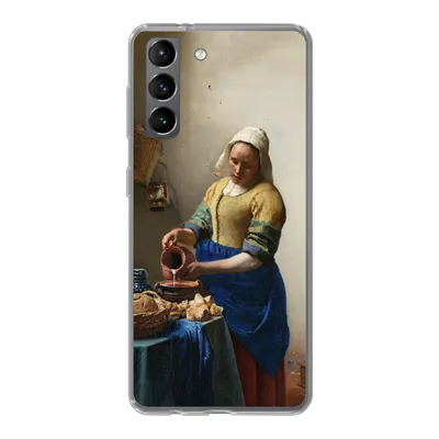 Produktbild von MuchoWow® Handyhülle Schutzhülle Hülle für Samsung Galaxy S21 Das Milchmädchen - Vermeer - Alte Meister Silikon Softcase Handy Hülle - Softcase