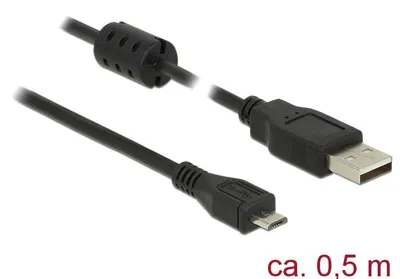 Image de Delock 84900 USB Kabel Delock A -> Micro-B St/St 0.50m schwarz