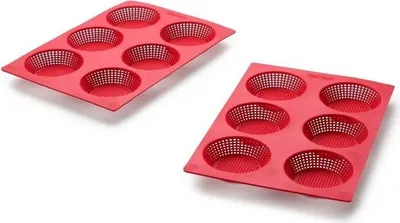 Produktbild von Betty Bossi Brotbackform »Brötli rund 2er Set Silikon rot«, (2-tlg), antihaftbeschichtet