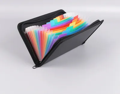 Imagen del producto de INF Carpeta de archivos expandible con cremallera y borde de arcoíris - Tamaño A6
