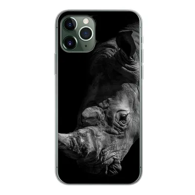 Produktbild von MuchoWow® Handyhülle Schutzhülle Hülle für iPhone 11 Pro Nashorn - Wildtier - Porträt Silikon Softcase Handy Hülle - Handy