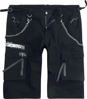 Produktbild von Gothicana by EMP Herren schwarze Shorts mit Stickerei M