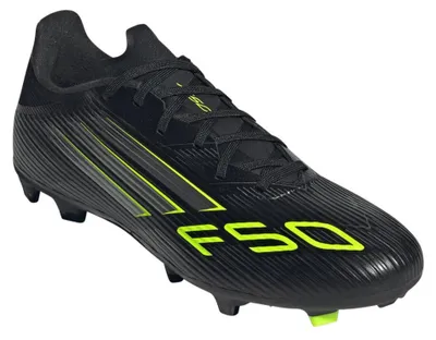 Productafbeelding van Adidas F50 LEAGUE FG/MG in de kleurencombinatie CBLACK/IRONMT/LUCLEM, maat 44
