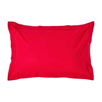 Produktbild von HOMESCAPES Kopfkissenbezug mit Stehsaum Rot, Fadendichte 200, 48 x 74 cm