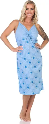 Produktbild von Damen Nachthemd Sleepshirt Nachtwäsche ohne Ärmel; Blau/L/40