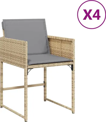 Produktbild von VidaXL 365006, Terrasse, Gepolsterter Sitz, Polyrattan, Stahl, Grau, 110 kg, 505 mm