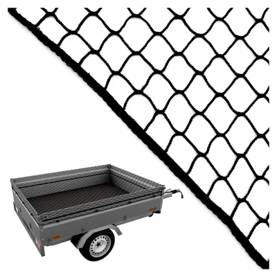 Produktbild von ® Anhängernetz schwarz mit Expanderseil gelb (3,00x4,00m)