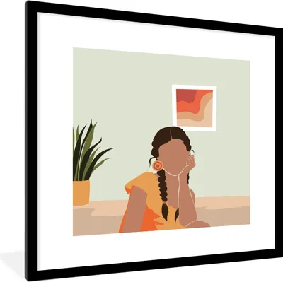 Produktbild von MuchoWow® MuchoWow® Gerahmtes Poster Frau - Interieur - Kleidung 40x40 cm - Poster mit zchwarzem Bilderrahmen - Poster - Plakat im Rahmen