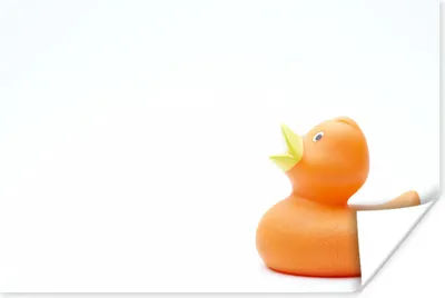 Produktbild von MuchoWow® Poster Gummi-Ente - Orange - Weiß 60x40 cm - Schlafzimmerdekoration