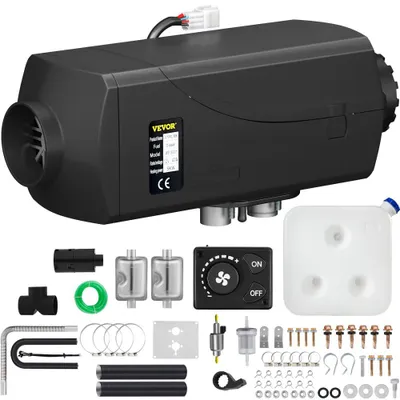 Obrázek produktu pro 12V 5KW naftový ohřívač vzduchu Parkovací ohřívač Vzduchový naftový ohřívač Elektrický ohřívač se 2 tlumiči hluku pro obytné vozy a autobusy