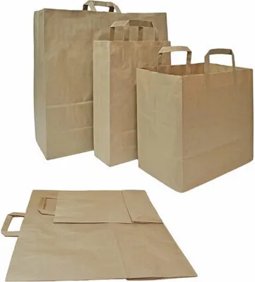 Produktbild von 25x Papiertragetaschen aus Kraftpapier 450+170x470mm braun 100 gr.