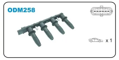 Produktbild von JANMOR ODM258 Zündspule für OPEL Corsa D Schrägheck (S07) ZAFIRA B (A05) Meriva A (X03) Astra H Caravan (A04) Astra H Schrägheck (A04) Astra G CC