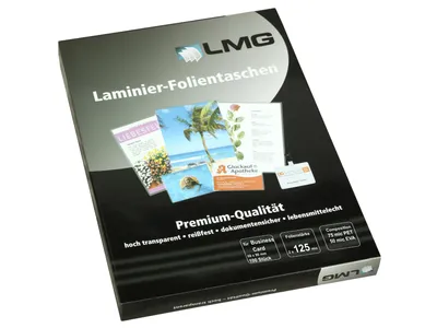 Produktbild von LMG Laminierfolien glänzend für Visitenkartenformat 125 micron, 100 St.