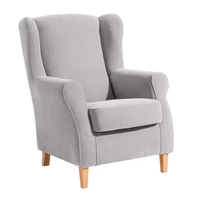 Produktbild von Max Winzer Ohrenbackensessel Lorris - Velourstoff silber - Maße: 77 x 86 x 103 cm