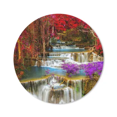 Produktbild von MuchoWow® Mauspad Mousepad Wasserfall - Rosa - Bäume 40x40 cm - Mousepads - Maus Mat - Pad - Mausunterlage - Schreibtisch Accessoires
