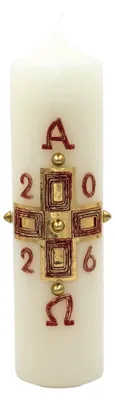 Produktbild von Osterkerzen 30 x 8 cm - 10% Bienenwachs - Kerzenhöhe 30 cm - Kerzendurchmesser 8 cm - 1 Stück - Sicherheitswarnung - Osterkerze