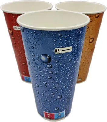 Produktbild von 50 Hartpapierbecher Trinkbecher 500 ml Ø 90 x 157 mm Aventura mit Einstrich