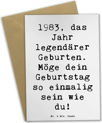 Produktbild von Mr. & Mrs. Panda abiturkarte Spruch 1983 Geburtstag - Weiß - Geschenk, hochzeitskarten, einladungskarten, herzlich, dankeskarten, Grußkarten, glückwunschkarten