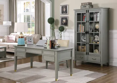 Productafbeelding van Kantoorinrichting, landelijke stijl: bureau, stoel, archiefkast, planken, tafel, 3-delig set.