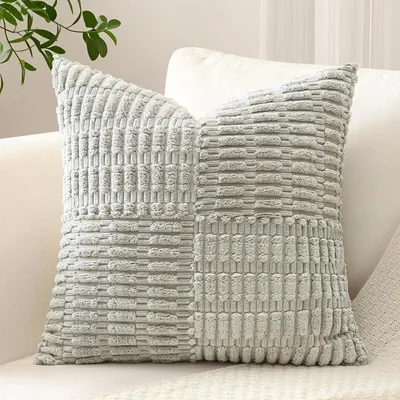 Productafbeelding van Kussensloop van corduroy, lichtgrijs, 60x60 cm, 1 stuk