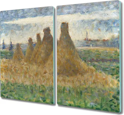 Produktbild von Coloray Hackbrett Herdabdeckplatte 2x30x52 cm Küchenbrett Kochplattenabdeckung Schneidebrett - Heuschober Seurat