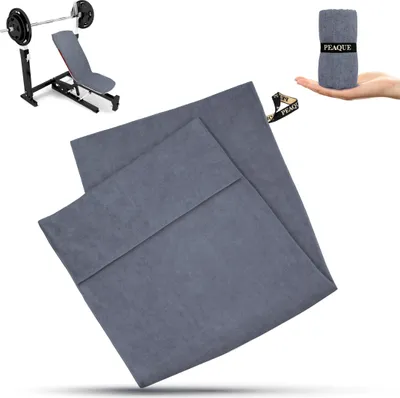Produktbild von Mikrofaser-Fitnesshandtuch mit Frotteestruktur, Grau, 40x100cm, Sporthandtuch, Handtuch für Gym, Sport, Fitness, schnelltrocknend, saugstark, leicht